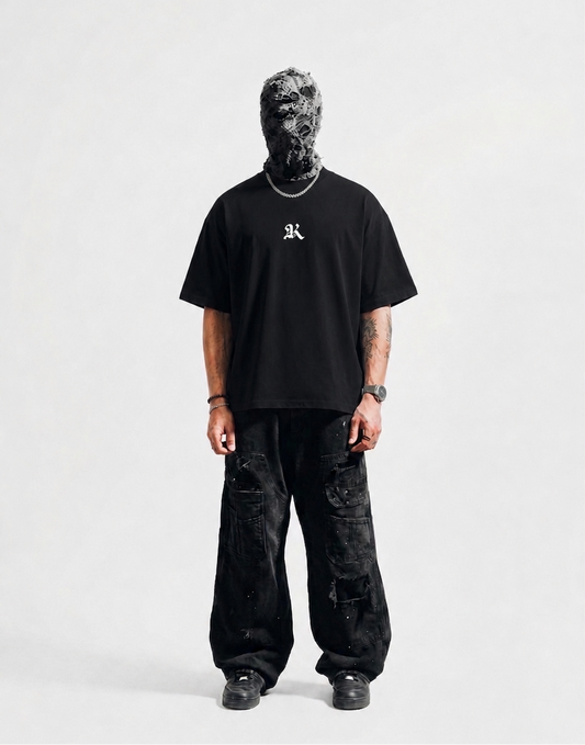 BLACK FEARLESS BOX-FIT TEE