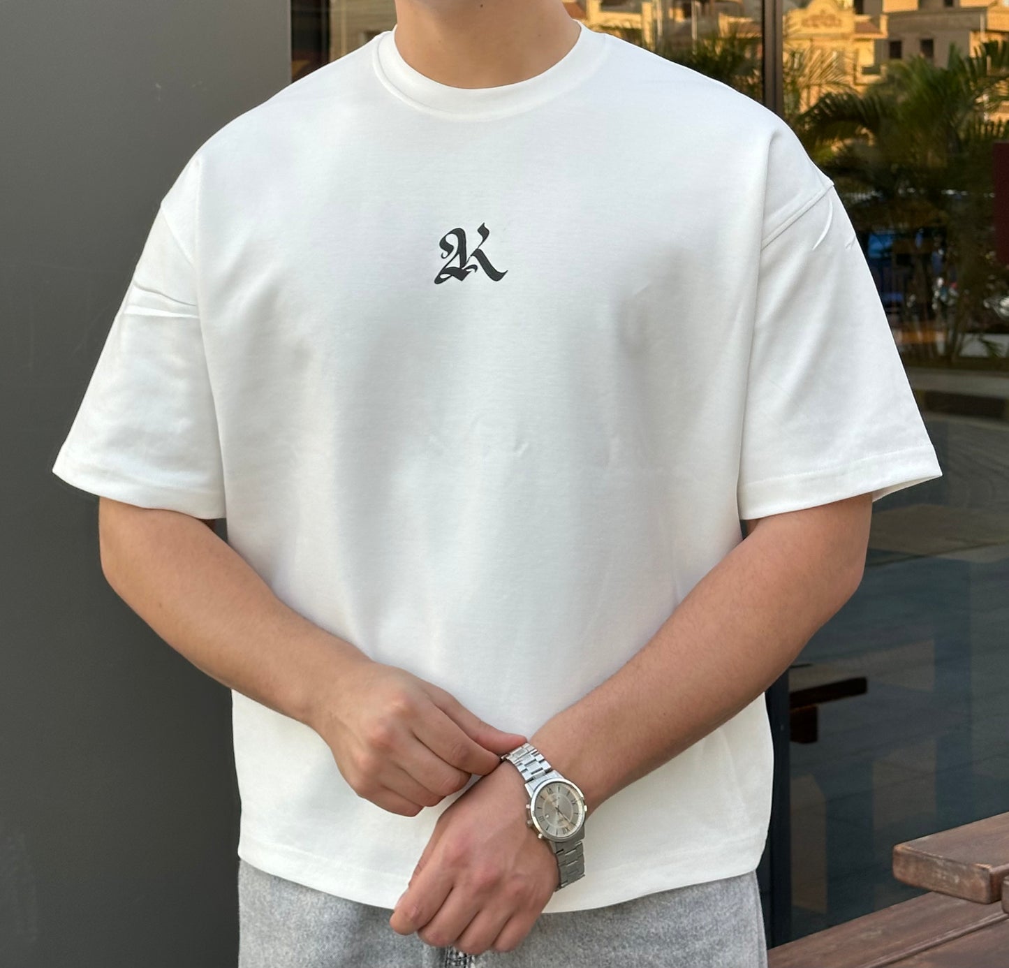 WHITE ARTY BOX-FIT TEE