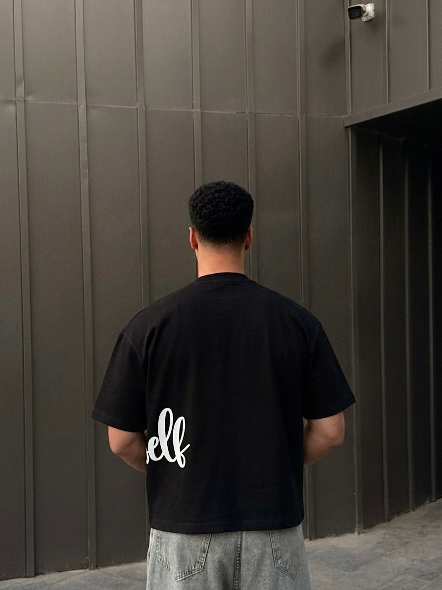BLACK OVERSELF BOX-FIT TEE