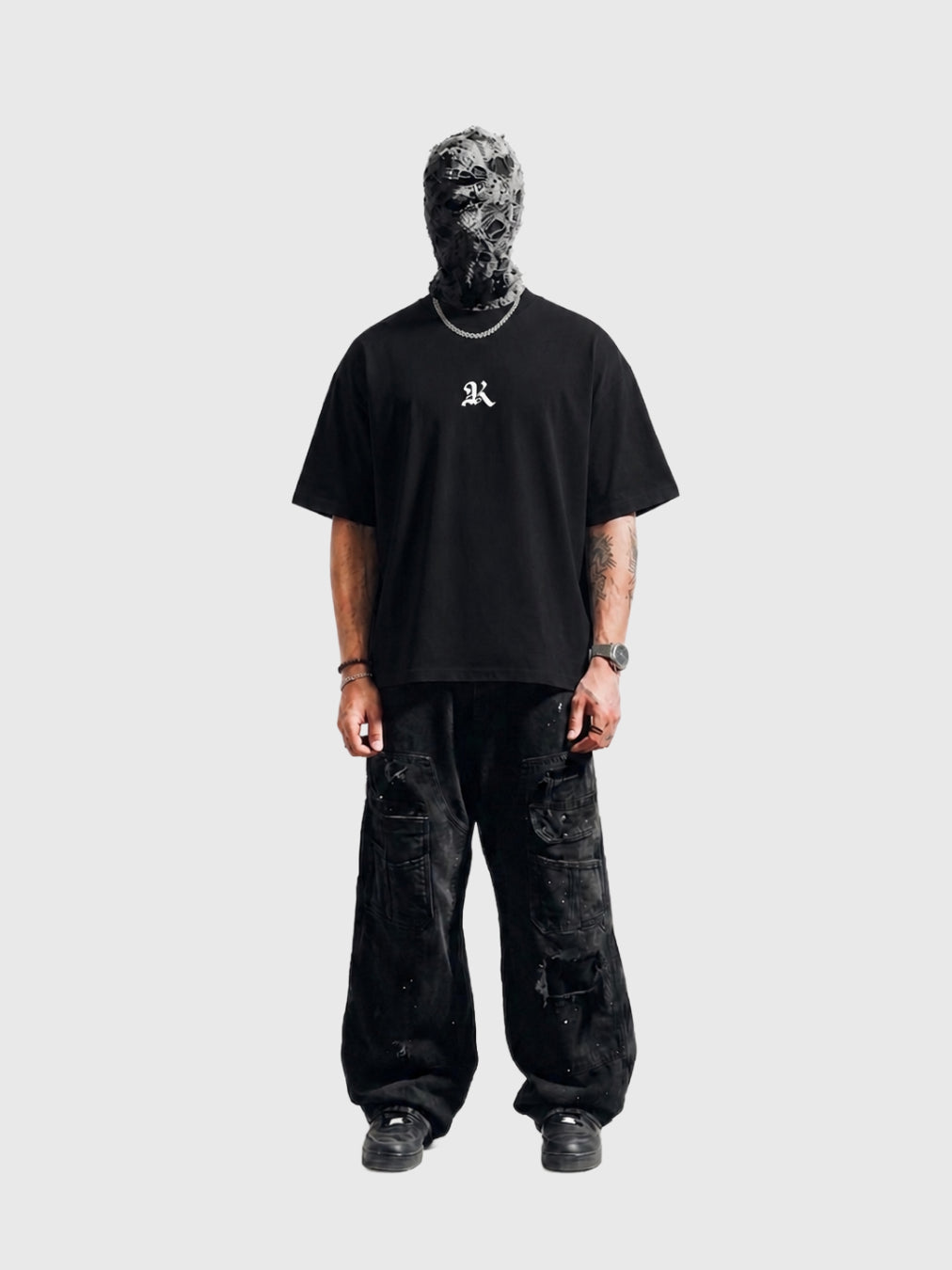 BLACK ARTY BOX-FIT TEE