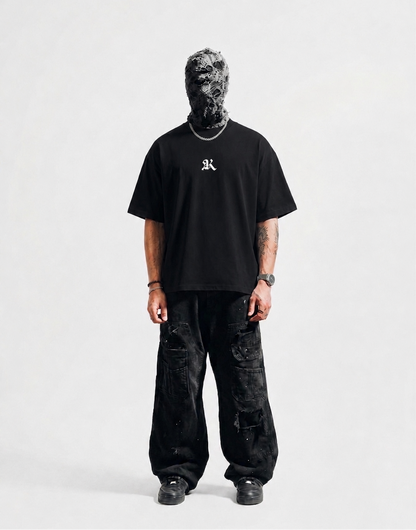 BLACK FEARLESS BOX-FIT TEE