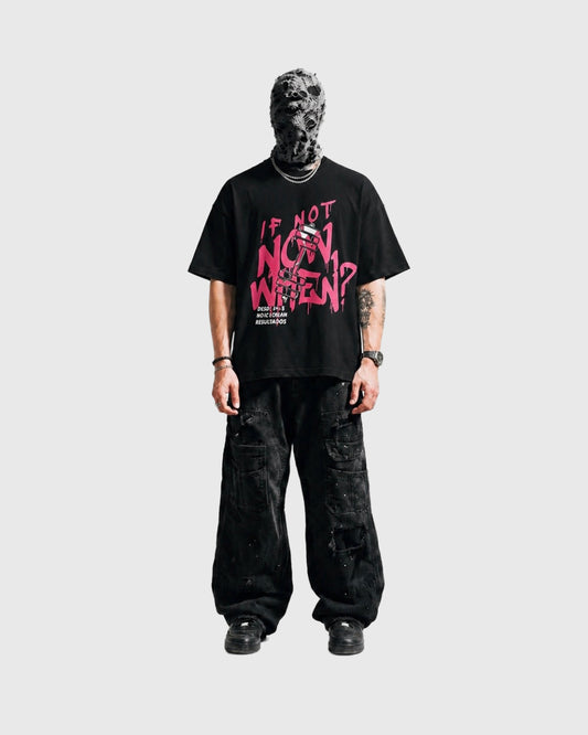 BLACK NOT NOW BOX-FIT TEE