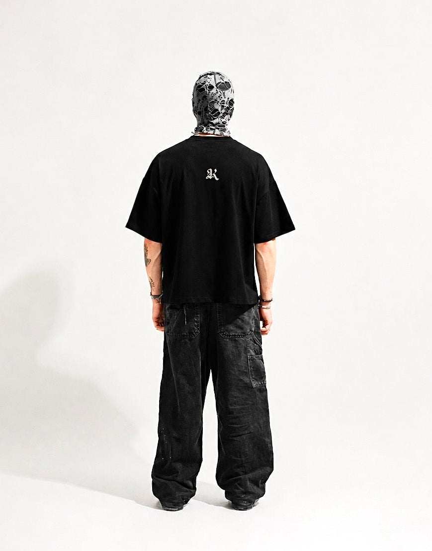 BLACK SURVIVOR BOX-FIT TEE