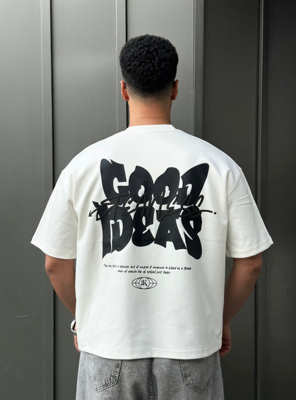 WHITE FEARLESS BOX-FIT TEE