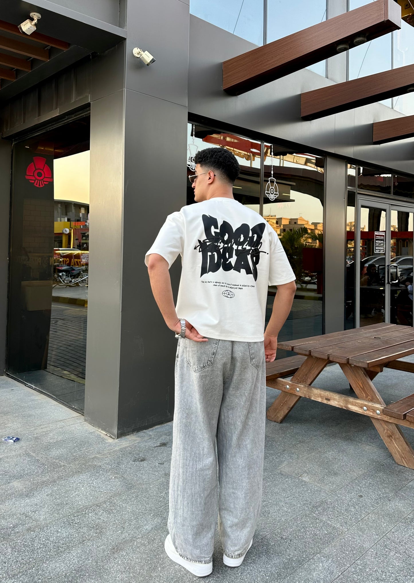 WHITE FEARLESS BOX-FIT TEE