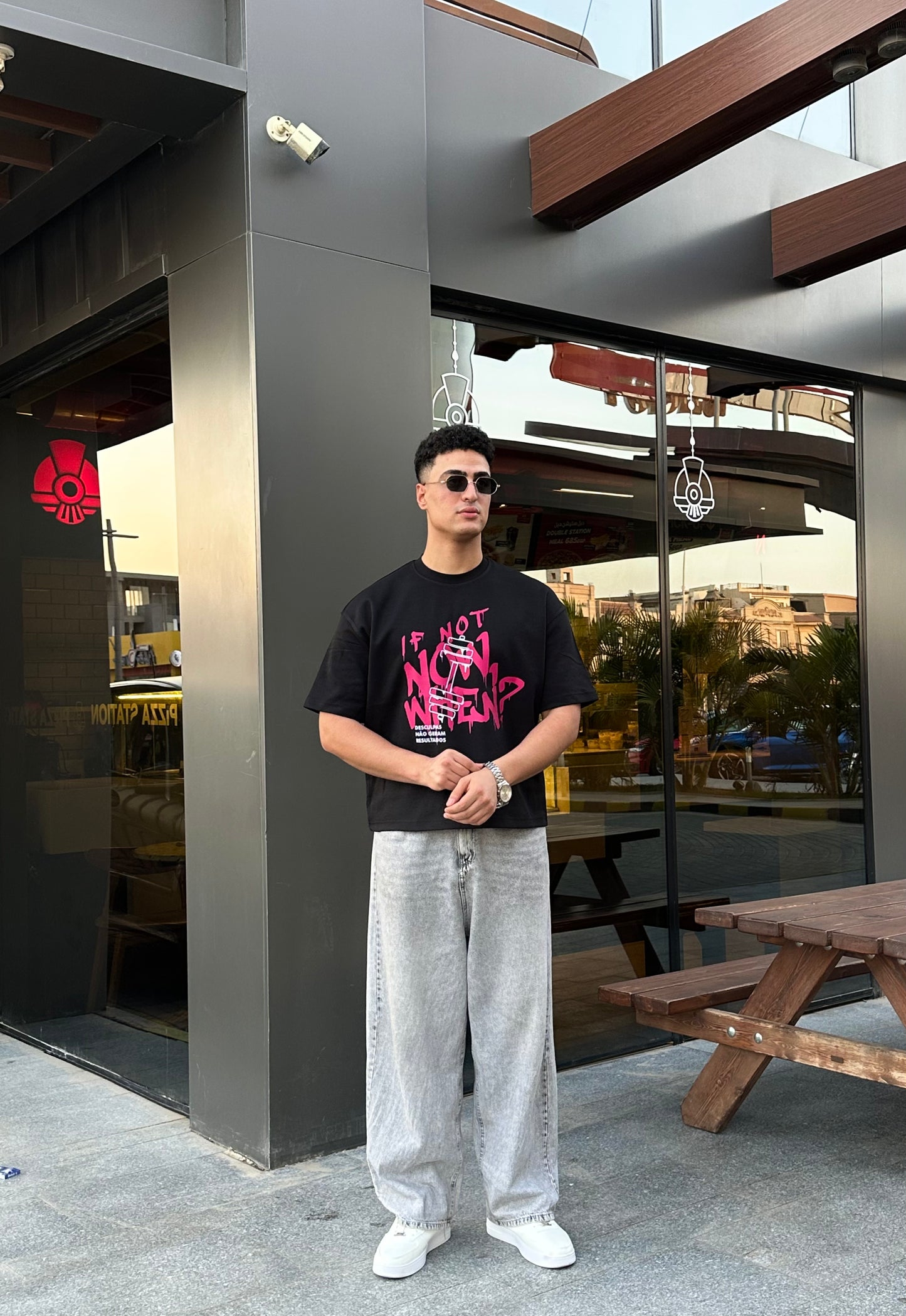 BLACK NOT NOW BOX-FIT TEE
