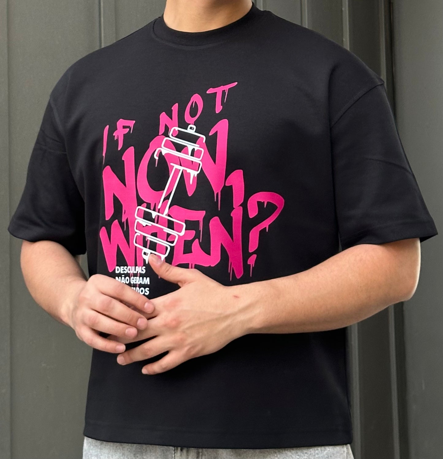 BLACK NOT NOW BOX-FIT TEE