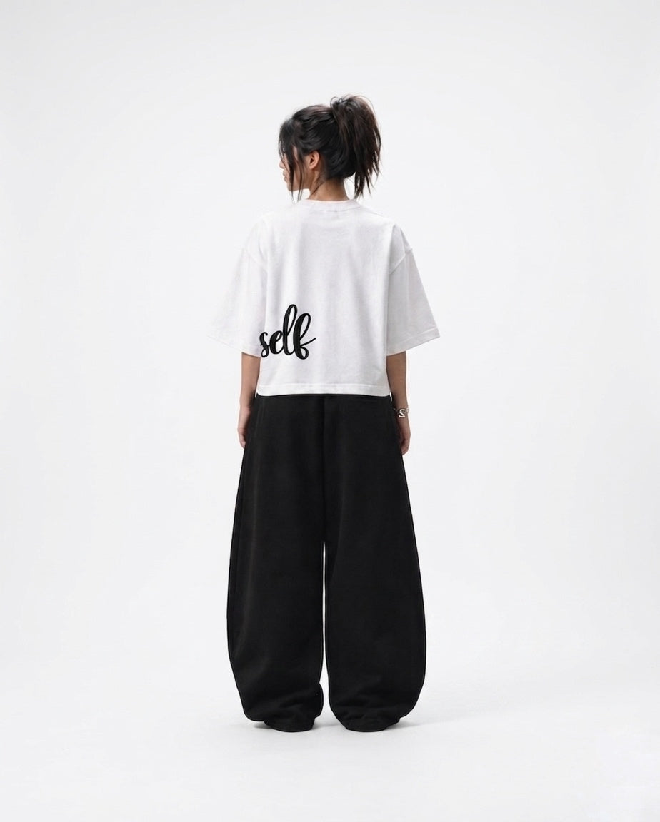 WHITE OVERSELF BOX-FIT TEE