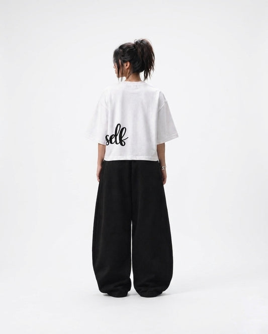 WHITE OVERSELF BOX-FIT TEE