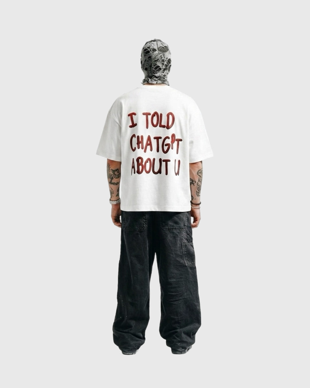 WHITE CHATGPT BOX-FIT TEE