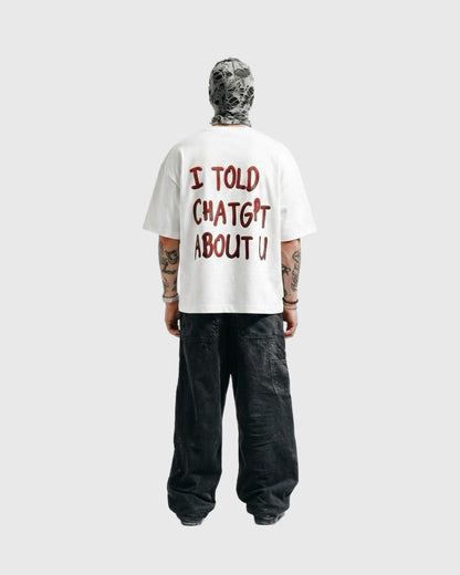 WHITE CHATGPT BOX-FIT TEE