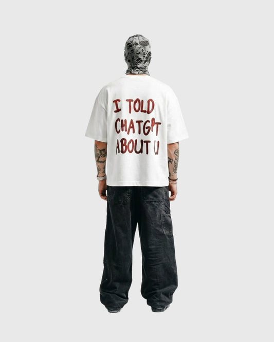 WHITE CHATGPT BOX-FIT TEE