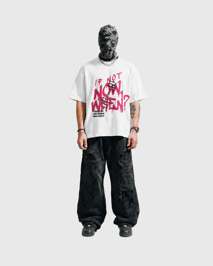 WHITE NOT NOW BOX-FIT TEE