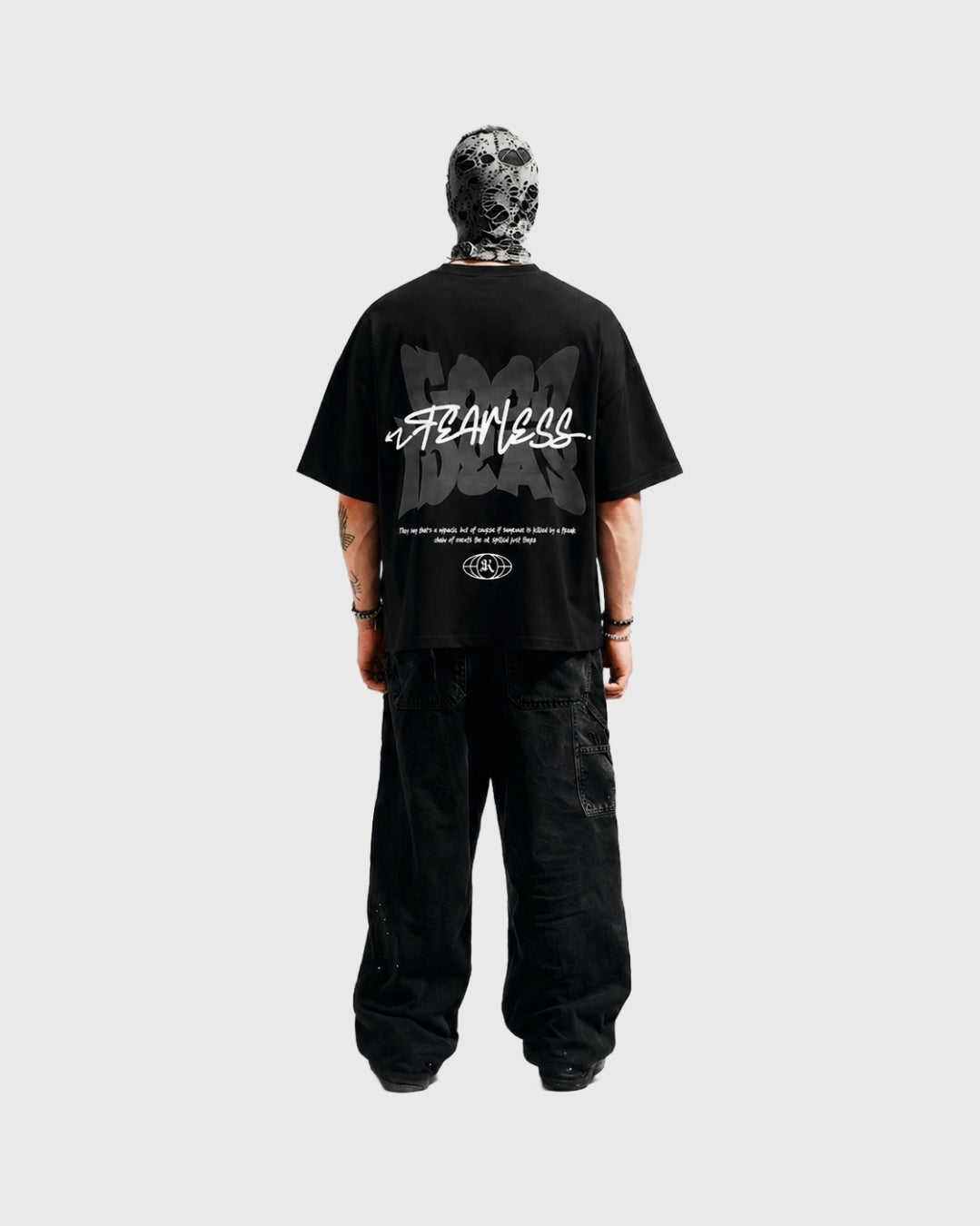 BLACK FEARLESS BOX-FIT TEE