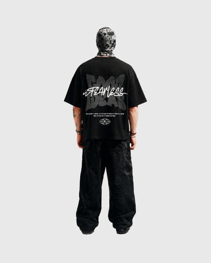 BLACK FEARLESS BOX-FIT TEE