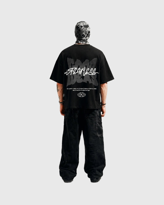 BLACK FEARLESS BOX-FIT TEE