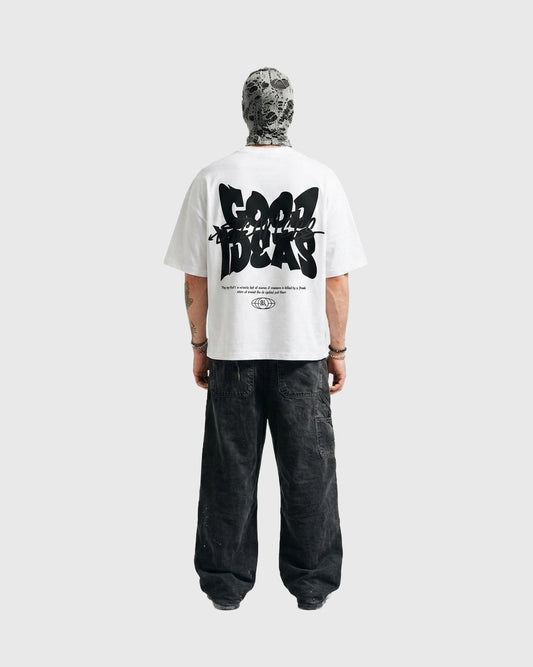 WHITE FEARLESS BOX-FIT TEE