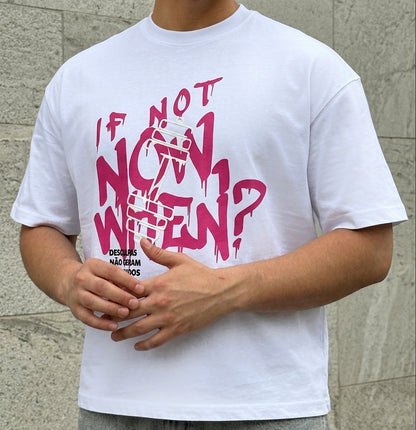WHITE NOT NOW BOX-FIT TEE