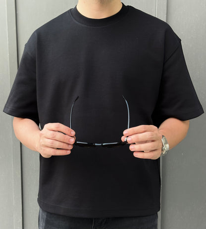 BLACK BASIC BOX-FIT TEE