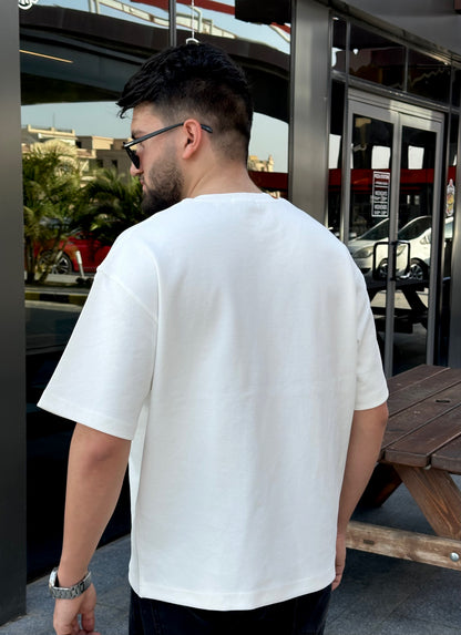WHITE BASIC BOX-FIT TEE