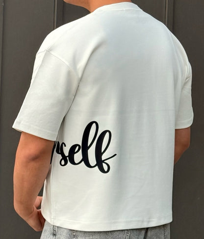 WHITE OVERSELF BOX-FIT TEE